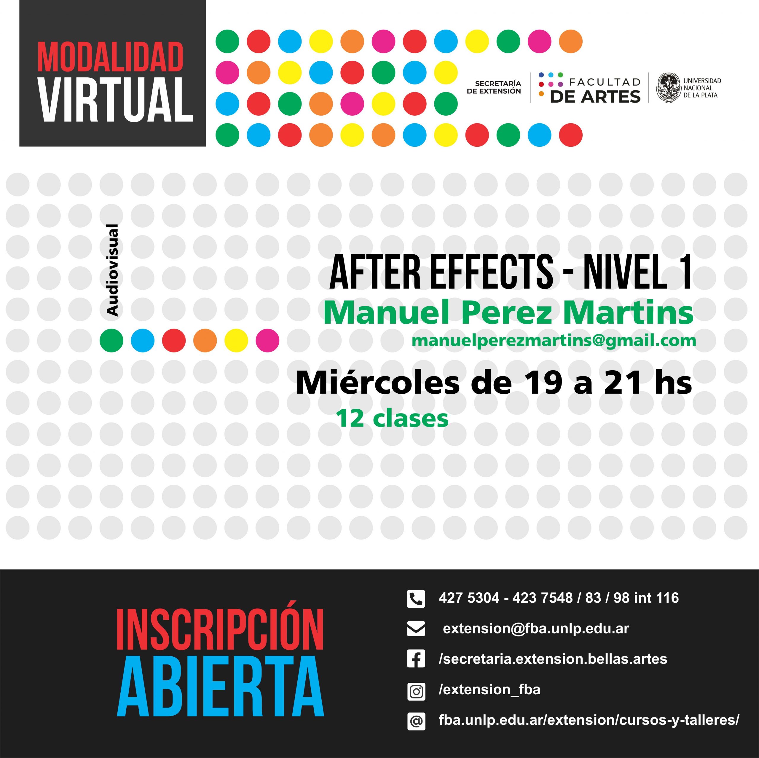 taller de after effects nivel uno. doce clases