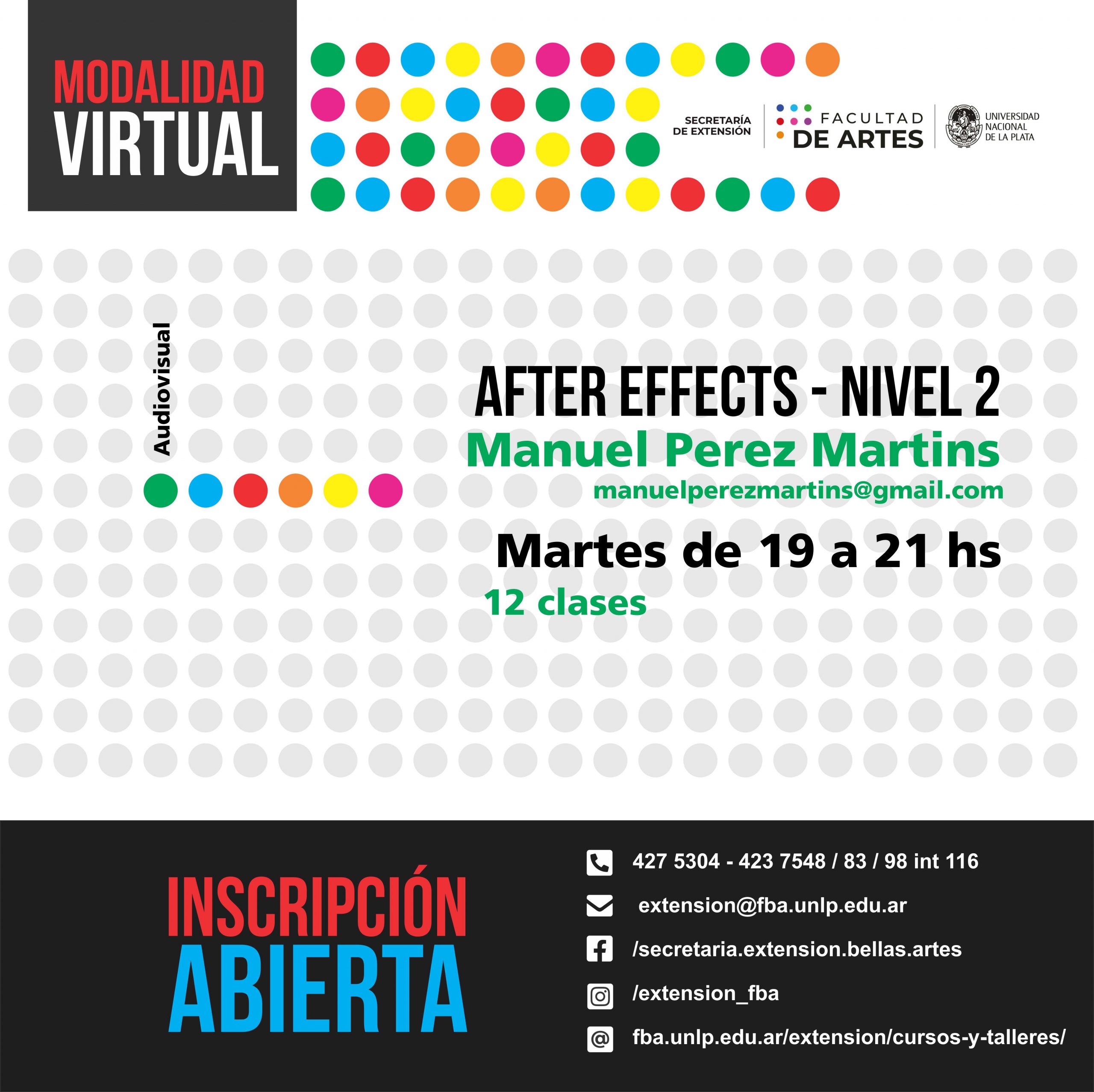 taller de after effects nivel dos. doce clases